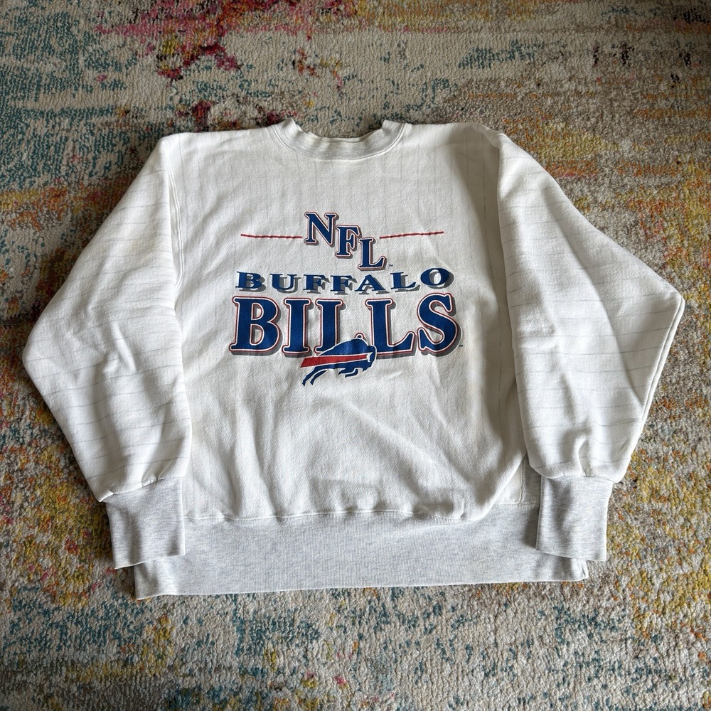 Vintage 90s Buffalo Bills Large Crewneck Sweatshirt Trench USA